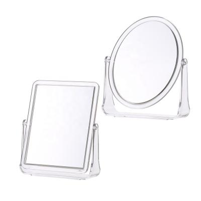 China Double Sided 18cm Free Standing Double Sided Plastic Make Up Desk Mirror for sale