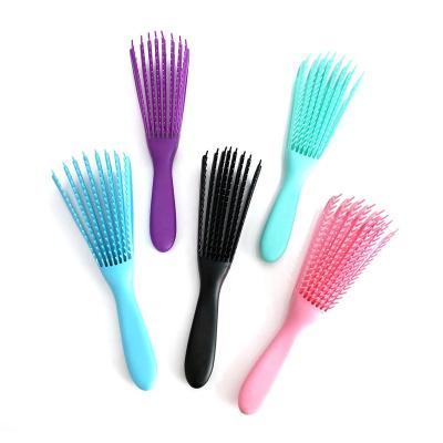 China Waterproof Hot Selling High Quality Eight Rows Of Separate Brushes With Detachable Supports Plastic Detangling Brush for sale