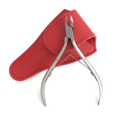 China Finger Stainless Steel Cuticle Scissor Pliers With PU Pocket for sale