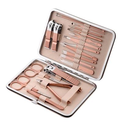 China 7pcs/10pcs/12pcs/16pcs/18pcs Personal Care Pedicure Pink Manicure Set for sale