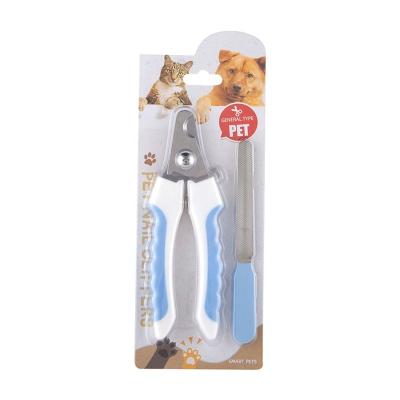 China Stocked Large Size 2pcs Safety Stainless Steel Nail Cutter Scissors and Nail File for Dogs Cats for sale