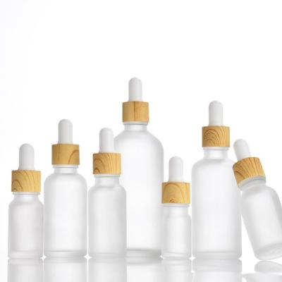 China White Frosted Empty Glass Bottles Cosmetic 5ml 10ml 30ml 50ml 100ml Personal Care Dropper Bottle for sale