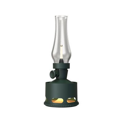 China Blown out of the old days table lamp restaurant oil table lamp unique simulation smart flame blowable glass shade creative Table light for sale