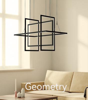 China Support OEM Geometry Cuboid Chandelier LED Vivid Color Rendering Modern Unlimited Creativity Upset Pendant Lamp 110V for sale