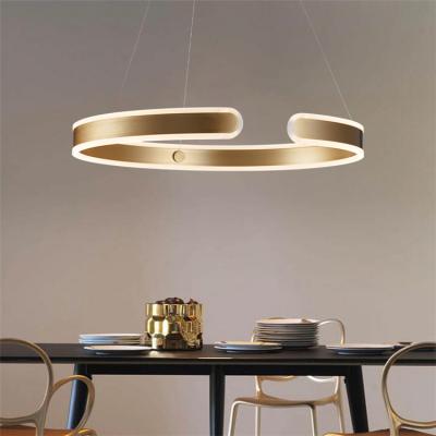 China Modern Gold Ring Chandeliers Ceiling Luxury Multilayer Creative Matching Combined Warm Light 3000K Ring Hotel LED Pendant Light for sale