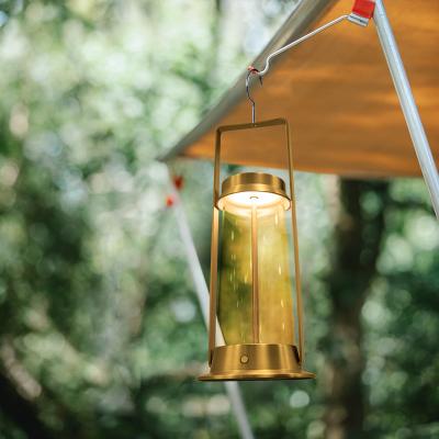 China Hot Sale Outdoor Outdoor Camping Retro Style IP55 Metal LED Lantern Mood Light Rechargeable Waterproof Glamping Lighting for sale