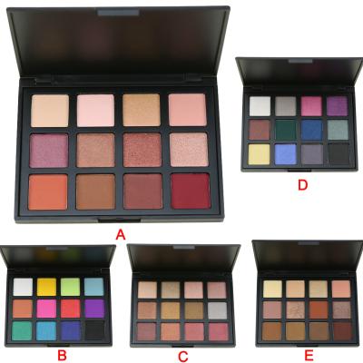 China Custom Eyeshadow 12 Color Palette Waterproof DIY No Logo OEM Shimmer Dye Cosmetic Case Long Lasting Makeup Palette for sale