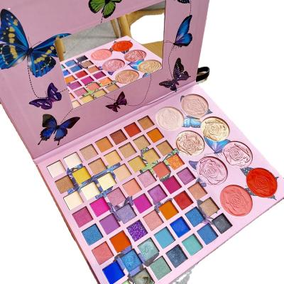 China Waterproof Customized Color Mixing Rainbow Colorful Mega Dreamy Matte Pearl Eyeshadow Big Eyeshadow Palette for sale