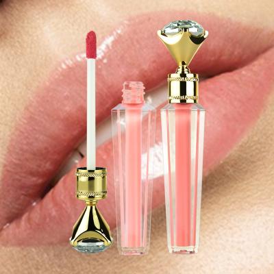 China Waterproof Custom Diamond Shape Baby Hair Container Logo Lipstick Private Label Lip Gloss Under 50 MOQ Customized Makeup Logo for sale