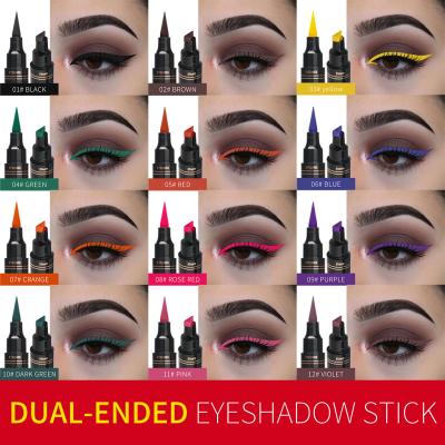 China Double Head Eye Liner 9 Colors Waterproof Liquid Custom Logo Eye Liner Glue Pen Adhesive Eyeliner for sale