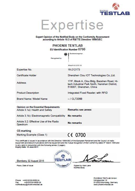 CE Certificate - Shenzhen Hopeland Technologies Co., Ltd.