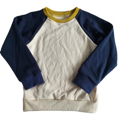 China Kids Clothing Color Block Baby Shirt Contrast Infant Long Sleeve Custom Viable Top Boys Jumper Sweater Cotton for sale