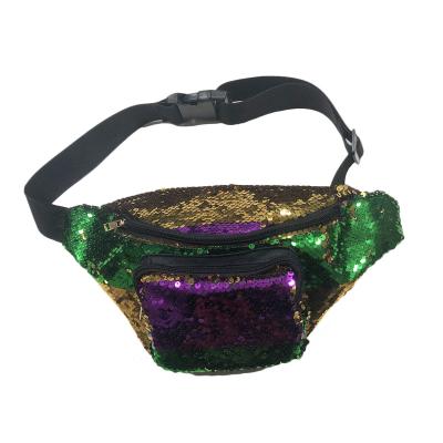 China No 2021 The Latest Mardi Gras Boutique Sequin Waist Bag Zipper One Shoulder Purse for sale