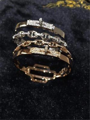 China Diamantes de Hermes del oro de la pulsera 18kt del anillo doble con el oro blanco o el oro amarillo en venta