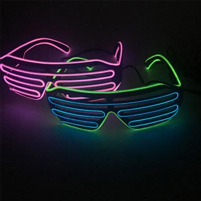 China Glowing Neon Flashing EL Wire Shutter Glass Neon Glasses Halloween Christmas Birthday Party Shutter with 4 Modes for Night Clubs DJ Concert for sale