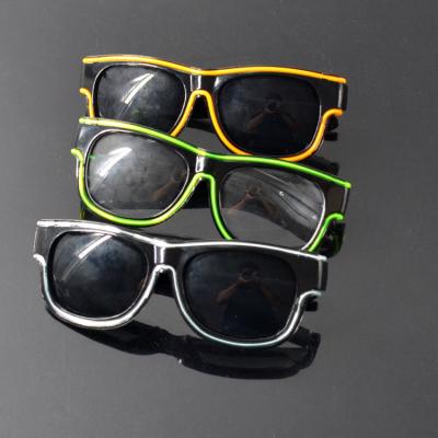 China Dark EL Wire Glasses Clear Glasses Neon Glowing Light Up Flashing EL LED Glasses Flash for sale