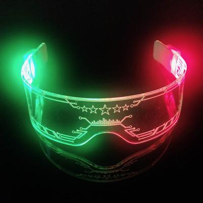 China Sun Visor Acrylic Glass LED Flash Various Combinations 7 Colors Light Up Glasses for sale