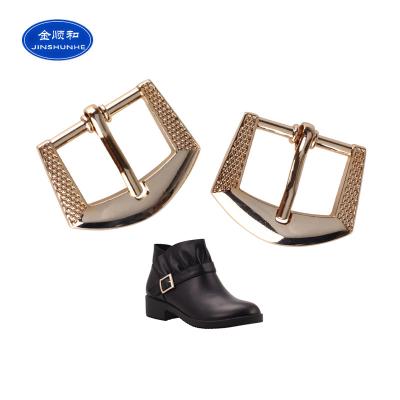 China 2020 Durable New Fashion Custom Shoes Metal Shoe Pin Buckle Gold Color Belt Decorative Zinc Alloy Buckle for sale