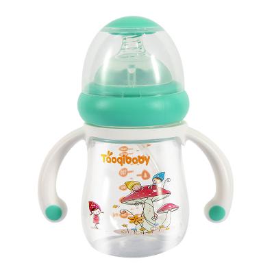 China PVC Free Innovative Wide Neck PP Milk Baby Feeding Bottle With Handle for sale