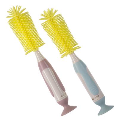 China Eco-friendly Super Capacity Kitchen Scrubber Milk Bottle Brush Baby Bottle Brush Pipe Nipple Cleaning Brush for sale