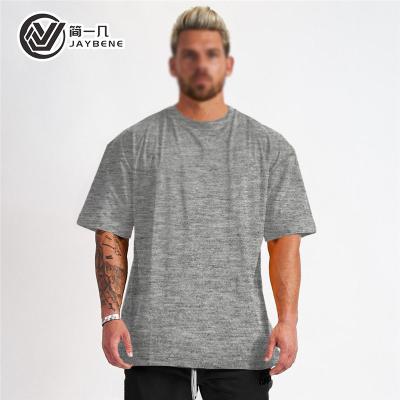 China Oversized Men's Casual Sports Short T-Shirt Fashion Round Neck Solid Color Jumpsuit for sale