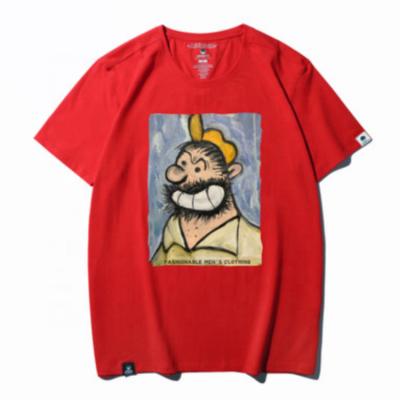 China Oversized 100% Cotton Cartoon OEM Anti-Pilling Short Sleeve Shirts T-shirt Men Graphics Custom T-shirt Men for sale