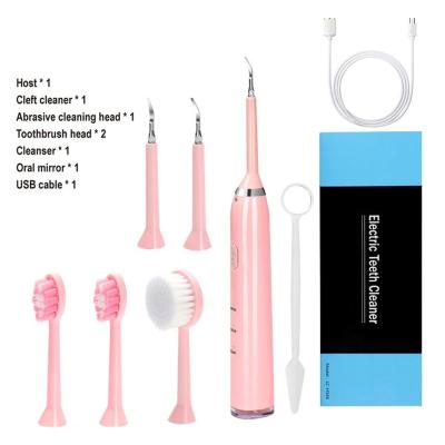 China ABS SiliconeStainless Steel Patent 5 in 1 Electric Dental Toothbrush Tooth Remover Tartar Stain Teeth Plaque Remover Electronic Dental Calculus Remover for sale