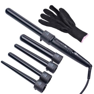 China Bendable 5 in 1 Hair Curling Wand Set Electric Hair Curler Iron Styling Kit with Interchangeable Ceramic Five Barrel Styler Suit Combination for sale