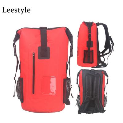 China 500D PVC 500D Tarpaulin Waterproof Rolltop Drybag Tarpaulin Dry Bag Backpack Splash Proof Mobile Phone Pockets with Padded Straps for sale