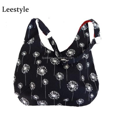 China Dandelion Printed Canvas Handbag Purse Hobo Bag Purse and Lady Purse Wristlet Hobo Set for sale