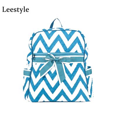 China Kids Bag Aqua Chevron Cotton Backpack Fashion Quilted Design Quilted Cotton Kids Bag for sale