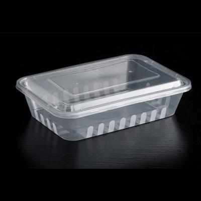 China Freshness Preservation Clear Plastic Wholesale PP Disposable Square Take Out Lunch Box for sale