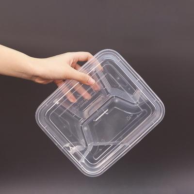 China Freshness Preservation 4 Compartment Meal Prep Food Storage Bento Lunch Box Packaging Plastic Disposable Takeaway Container for sale