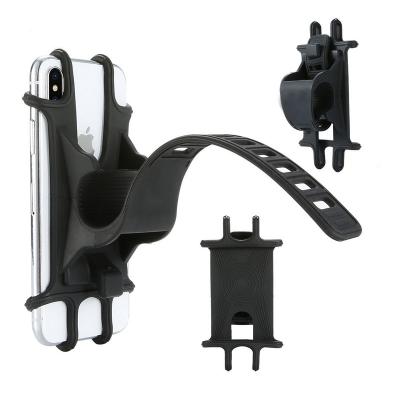 China For Custom Bike Silicone Band Bicycle Handlebar Mount Mobile Cell Phone Bike Mounts Silicone Phone Holder for sale