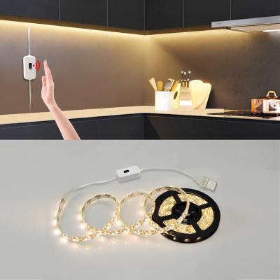 China New Year Decor LED Cabinet 1M Light Strip DC 5V USB Cable PIR Sensor Motion Detection Kitchen Bed Stairs Light for sale