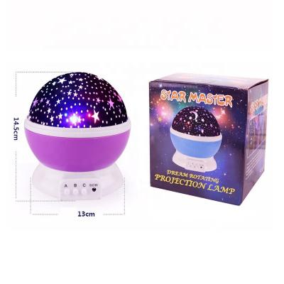 China Modern Christmas Decoration Light Moon Star Rotating 360 Degree Star Night Light Projector For Kids Room for sale