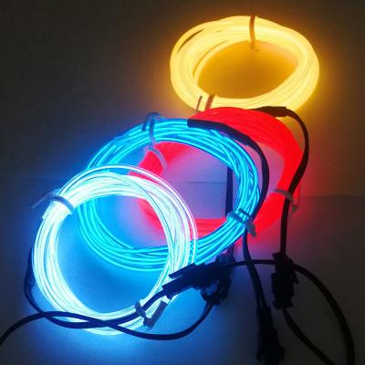 China 1-5 Multi Color EL Wire LED Neon Lights Portable Flexible Cuttable Neon Glowing Neon Glowing Neon Meter With Battery Case for sale