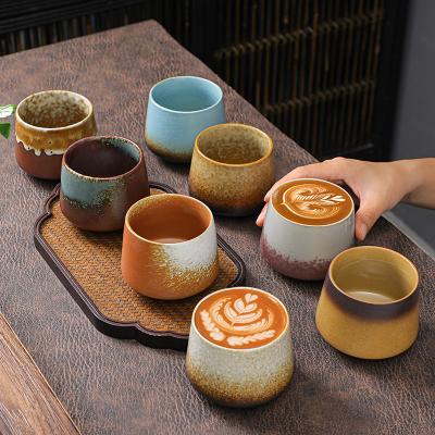 China Viable Hot Selling Coffee Mug 200ml Arabic Tea Mugs Retro Tea Cup Ceramic Frosted Coffee Mugs For Gift for sale