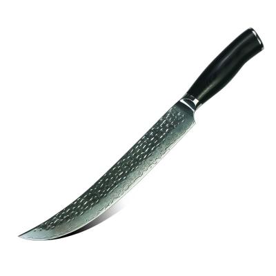 China Viable professional vg10 chef knife hammering damascus steel butcher knives and slaughter knives for home for sale