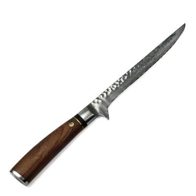 China Sustainable Japanese Steel Flexible Damascus vg10 Fish Fillet Knife With Wood Handle for sale