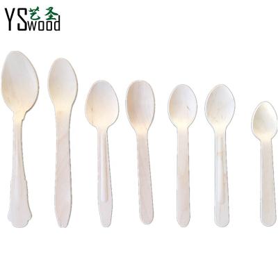 China Disposable Eco Friendly Stocked Biodegradable All Sizes Disposable Wooden Spoon Cheap Biodegardeable for sale