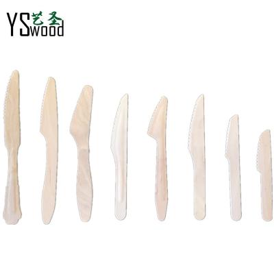 China Disposable Eco Friendly Stocked Biodegradable All Sizes Disposable Wooden Knife Cheap for sale