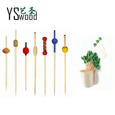 China Fruit Salad Sandwich Bamboo Floral Skewers Party Dessert Fruit Sticks Colorful Sharp Lot of Designs Craft Skewers for sale