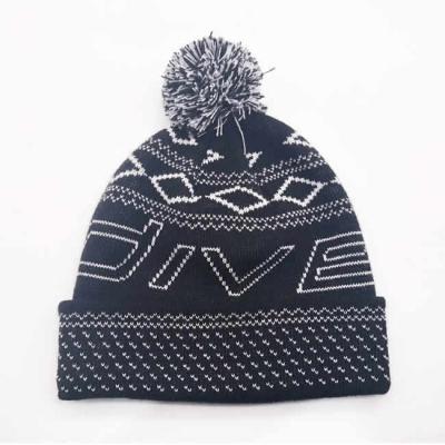 China COMMON Custom Printing 100% Acrylic Winter Knitted Hats Mens Womens Designer Logo Jacquard Baby Kids Beanie Hat for sale