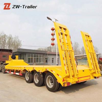 China Truck Trailer Factory Supply New Machine Convenient Transport 3 Axles Lowbed 60T Payload Heavy Duty Semi Trailers for sale