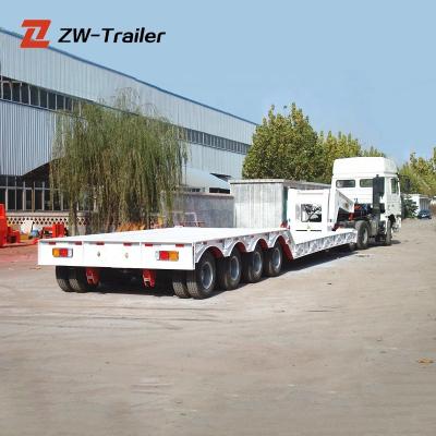 China Truck Trailer 3 or 4 Axles New Custom Lowbed Lowbed Drop Deck Gooseneck Detachable Semi Trailers Heavy Duty for sale