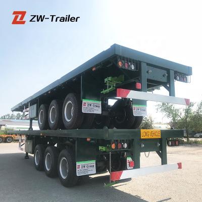 China Truck Trailer Factory Low Price 3 axles 20ft 40ft 50ton 60ton 80tons Flatbed Semi Truck Trailers for hot Sale for sale