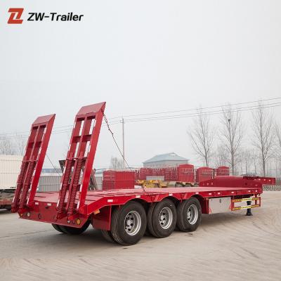 China Heavy Duty 40-80T Low Bed Loader Semi Trailer China Factory Customized Low Truck Trailer for sale