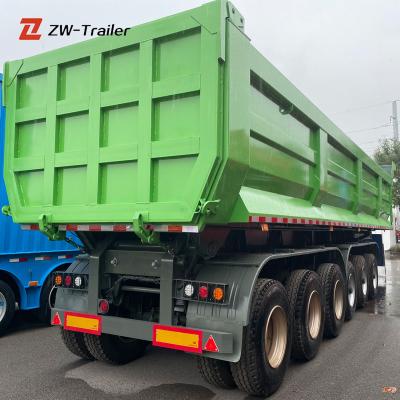 China Truck Trailer China Factory Supply 40cubic Meter Side Rear End Dump Unloader V U Shape Tipper Semi Truck Trailers for sale