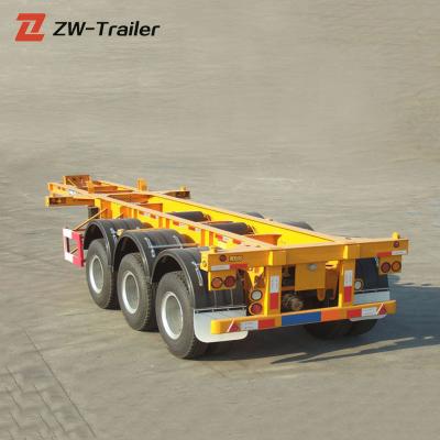 China Factory Sale 3 Axles 40ft Container Skeleton Semi Truck Trailer Truck Trailer for sale